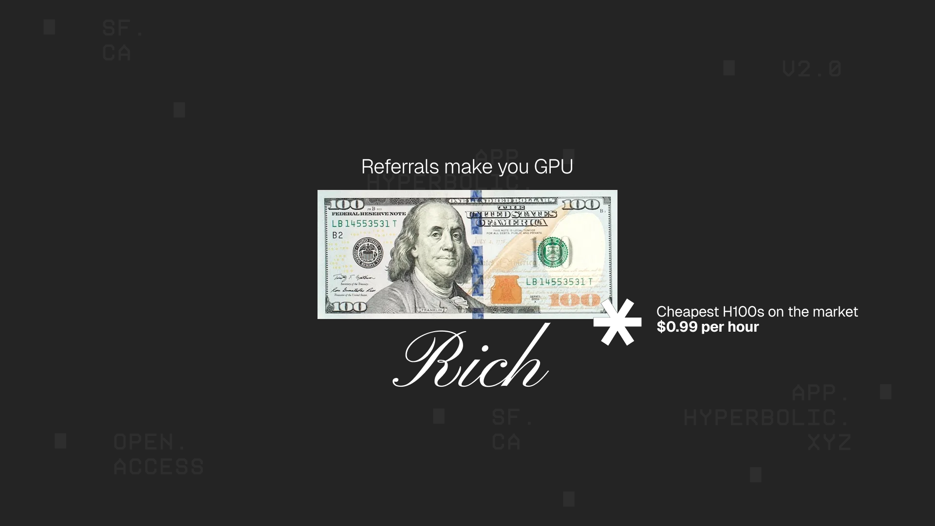 Hyperbolic Referral Program